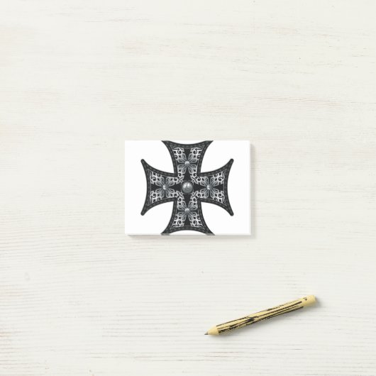 Silver Maltese kruis Post-it® Notes (Op bureau)