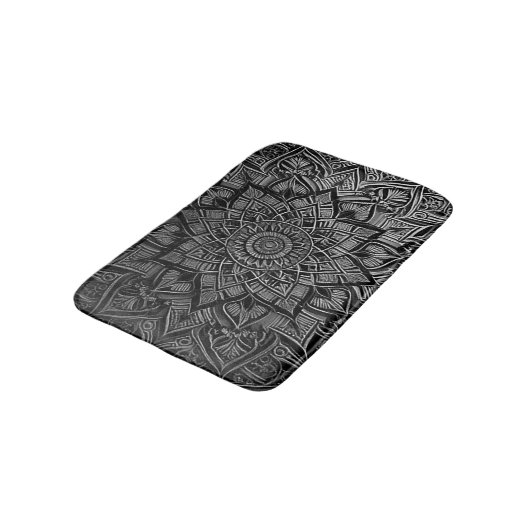Silver Mandala Bath Mat (Gekanteld)