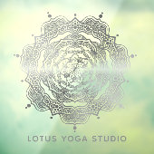 Silver Mandala Bohemian Elegant Reiki Yoga Studio Raamsticker (Vel 3)