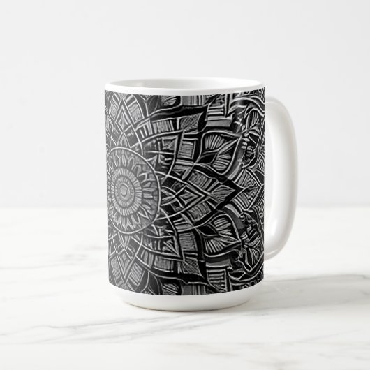 Silver Mandala Mug Koffiemok (Voorkant rechts)