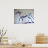 Silver Mane Horse Walking Acrylverf Poster (Keuken)