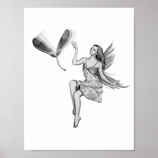 Silver Maple Fairy met zaad Poster (Voorkant)