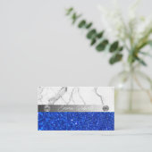 Silver Marble Blue Diamond Coach Visitekaartje (Staand voorkant)
