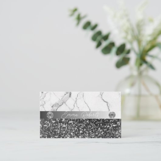 Silver Marble Diamond Coach Visitekaartje (Staand voorkant)