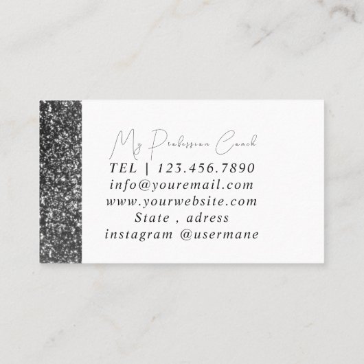 Silver Marble Diamond Coach Visitekaartje (Achterkant)