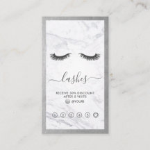 Silver & Marble Eyelash Beauty Loyalty Verticaal