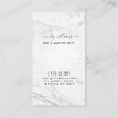 Silver & Marble Eyelash Beauty Loyalty Verticaal Visitekaartje (Achterkant)