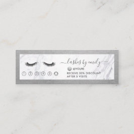 Silver & Marble Eyelash Beauty Specialist Loyalty Mini Visitekaartje