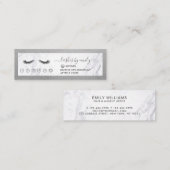 Silver & Marble Eyelash Beauty Specialist Loyalty Mini Visitekaartje (Voorkant / Achterkant)