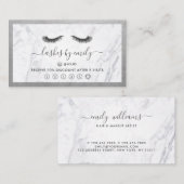 Silver & Marble Eyelash Beauty Specialist Loyalty Visitekaartje (Voorkant / Achterkant)