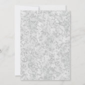 Silver marble floral bruiloft met roze floral kaart (Achterkant)