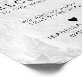 Silver Marble Floral Gold Burgundy Weddenschap Foto Afdruk (Hoek)