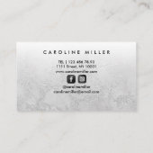 Silver Marble Folie Elegant Makeup Beauty Salon Visitekaartje (Achterkant)