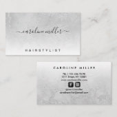 Silver Marble Folie Elegant Makeup Beauty Salon Visitekaartje (Voorkant / Achterkant)
