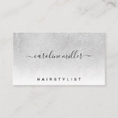 Silver Marble Folie Elegant Makeup Beauty Salon Visitekaartje (Voorkant)