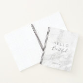 Silver Marble Glitter/Hallo Beauful Notitieboek (Binnen)