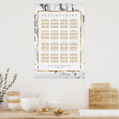 Silver Marble, Gold and White - Seating Chart Poster (Keuken)