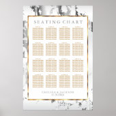 Silver Marble, Gold and White - Seating Chart Poster (Voorkant)