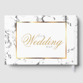 Silver Marble, Gold en White Design Gastenboek (Achterkant)