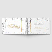 Silver Marble, Gold en White Design Gastenboek (Volledig)