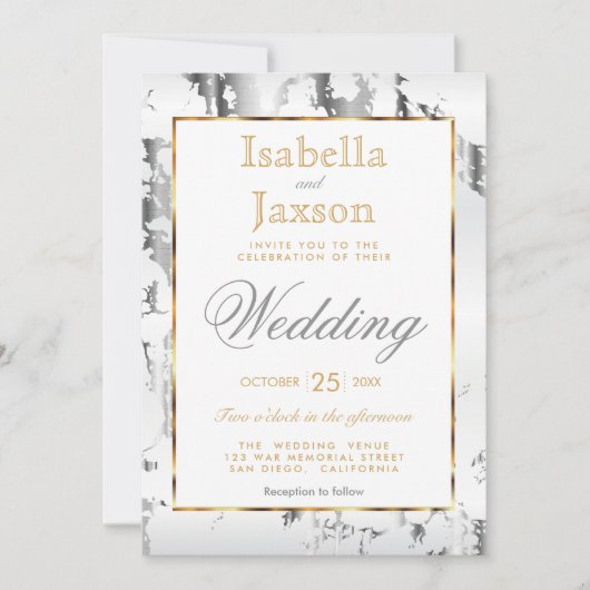 Silver Marble, Gold en White Kaart (Voorkant)