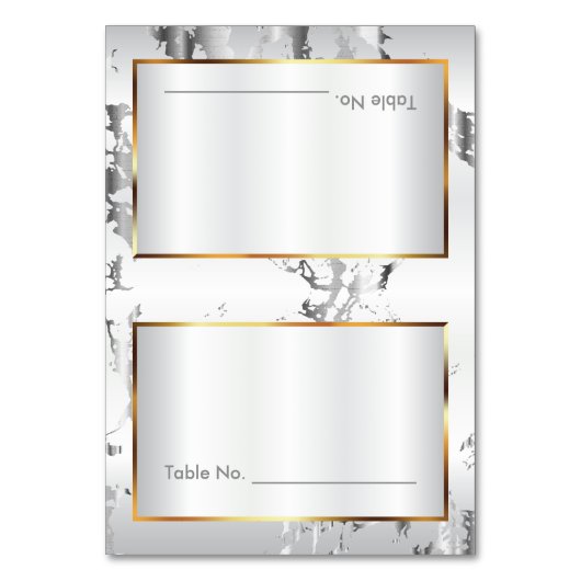 Silver Marble, Gold en White Satin - Tafelbare Kaa Kaart (Voorkant)