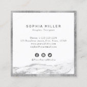 Silver marble logo professional vierkante visitekaartje (Achterkant)