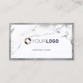 Silver marble logo professional visitekaartje (Voorkant)