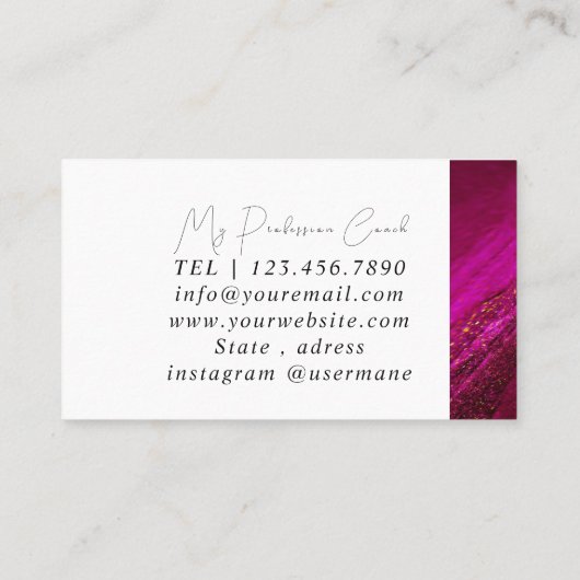 Silver Marble Pink Diamond Coach Visitekaartje (Achterkant)