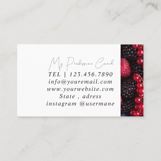 Silver Marble Pink Diamond Coach Visitekaartje (Achterkant)