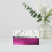 Silver Marble Pink Diamond Coach Visitekaartje (Staand voorkant)