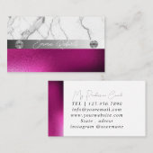 Silver Marble Pink Diamond Coach Visitekaartje (Voorkant / Achterkant)