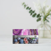 Silver Marble Pink Diamond Coach Visitekaartje (Staand voorkant)