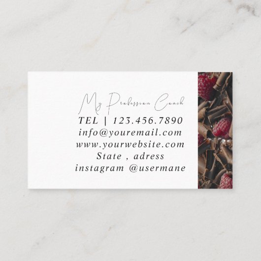 Silver Marble Pink Diamond Coach Visitekaartje (Achterkant)