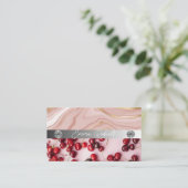 Silver Marble Pink Diamond Coach Visitekaartje (Staand voorkant)