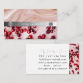 Silver Marble Pink Diamond Coach Visitekaartje (Voorkant / Achterkant)