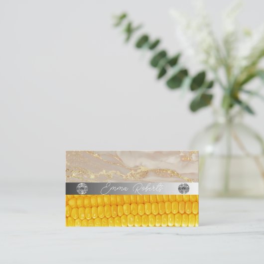 Silver Marble Pink Diamond Coach Visitekaartje (Staand voorkant)