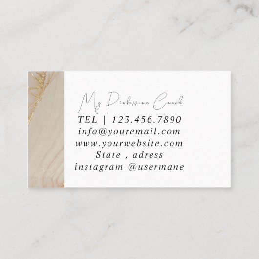 Silver Marble Pink Diamond Coach Visitekaartje (Achterkant)