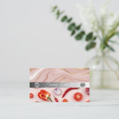 Silver Marble Pink Diamond Coach Visitekaartje (Staand voorkant)