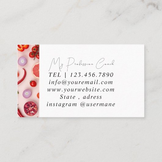 Silver Marble Pink Diamond Coach Visitekaartje (Achterkant)