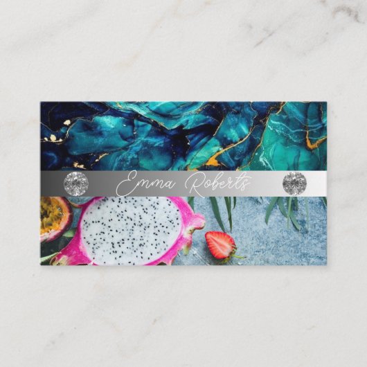 Silver Marble Pink Diamond Coach Visitekaartje (Voorkant)