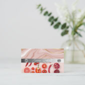 Silver Marble Pink Diamond Coach Visitekaartje (Staand voorkant)