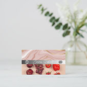Silver Marble Pink Diamond Coach Visitekaartje (Staand voorkant)