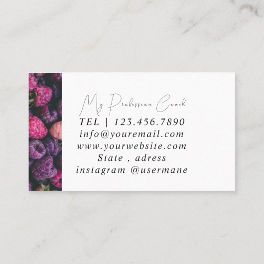 Silver Marble Pink Diamond Coach Visitekaartje (Achterkant)