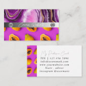 Silver Marble Pink Diamond Coach Visitekaartje (Voorkant / Achterkant)