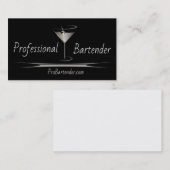 Silver Martini Bartender visitekaartjes (Voorkant / Achterkant)