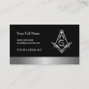 Silver Masonic Business Card-sjabloon   Freemason Visitekaartje