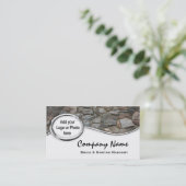 Silver Masonry Rock Logo Photo Visitekaartjes (Staand voorkant)
