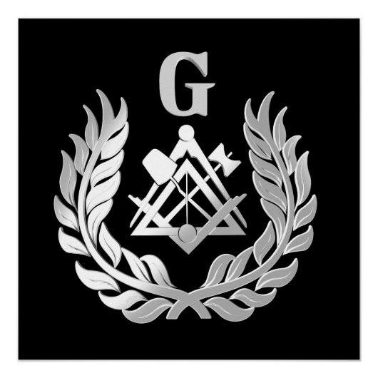 Silver masonry symbol perfect poster (Voorkant)