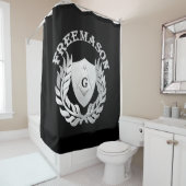 Silver masonry symbool douchegordijn (In situ)